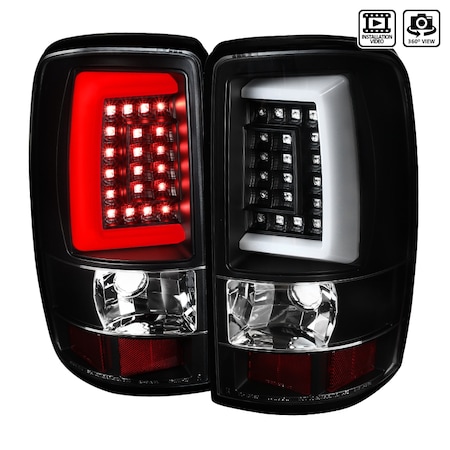 Spec-D Tuning 00-06 GMC Denali Tahoe LED Bar Tail Lights- Black Housing LT-DEN00JMLED-G2-TM